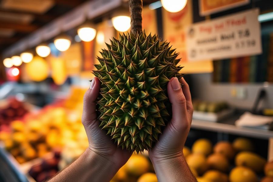 How to pick a durian without getting poked